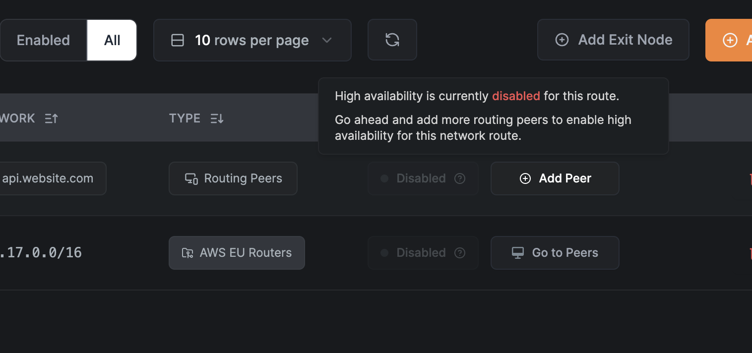 NetBird Network Routes High Availability
