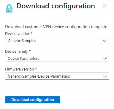 VPN device template options