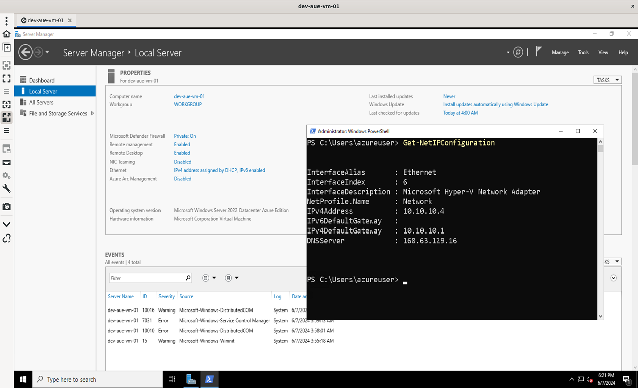 Successful RDP connection
