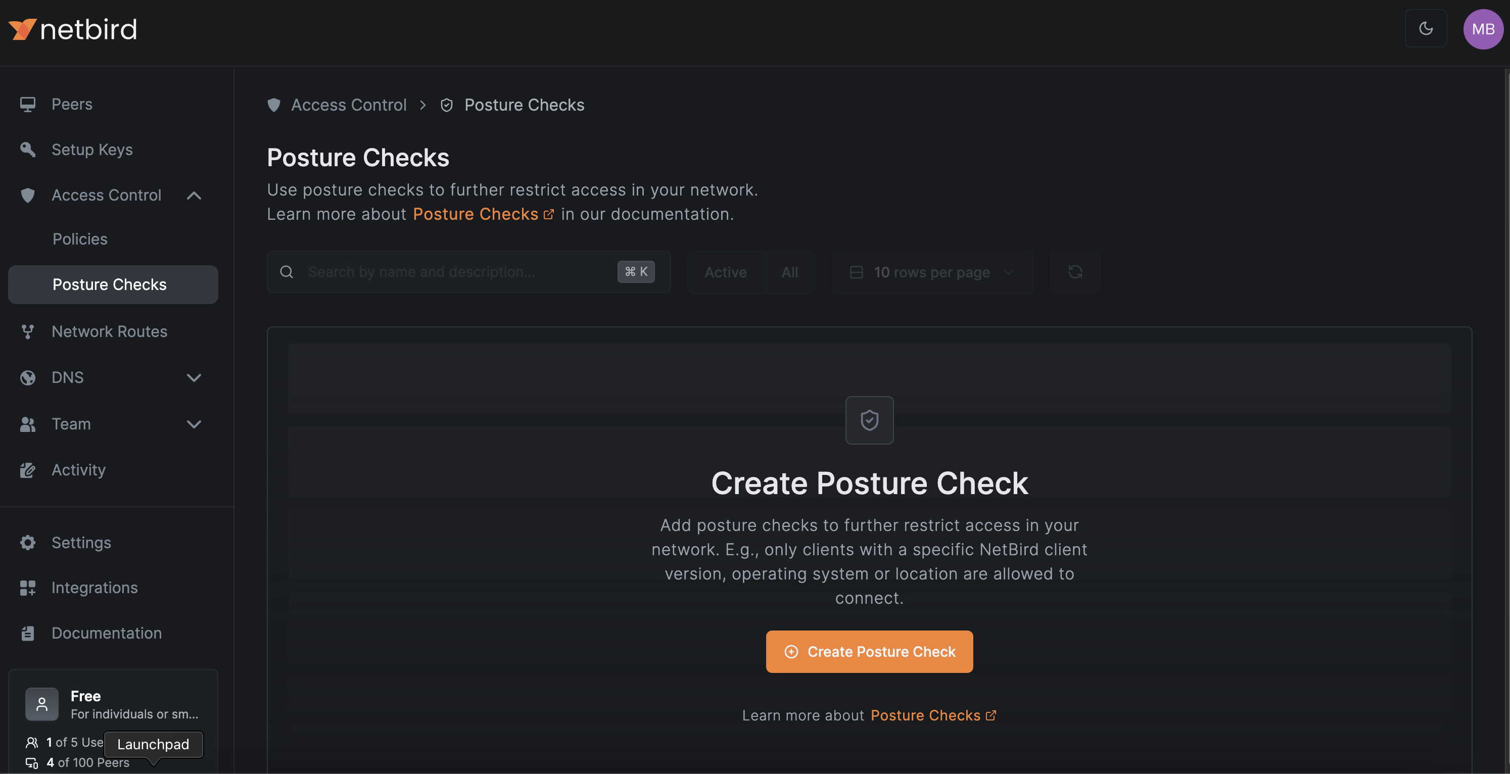 Create Posture Check