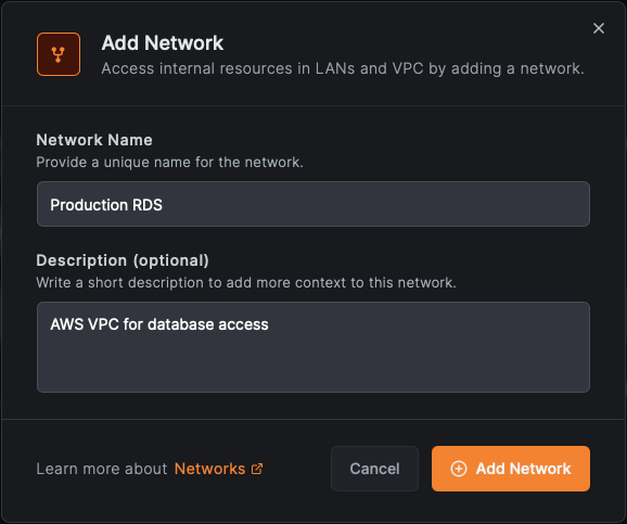 NetBird Create Network